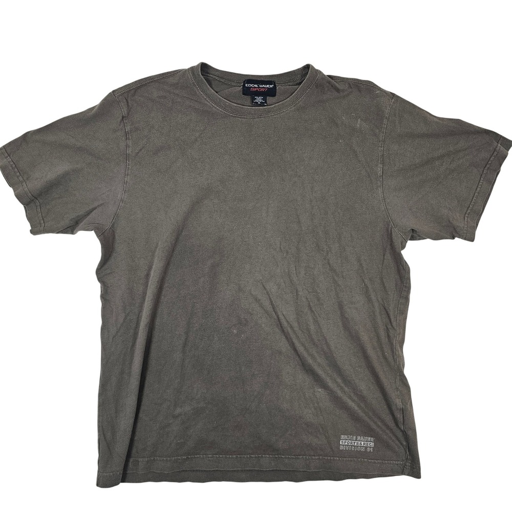 Eddie Bauer Sport Mens XL Brown Cotton Short Sleeve T-Shirt Sports Rec Division
